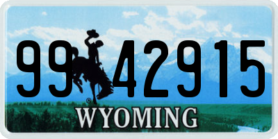 WY license plate 9942915