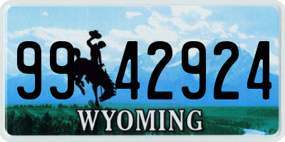 WY license plate 9942924