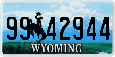 WY license plate 9942944