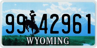 WY license plate 9942961