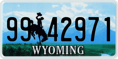 WY license plate 9942971