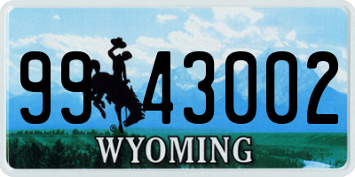 WY license plate 9943002