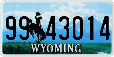 WY license plate 9943014