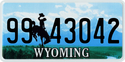 WY license plate 9943042
