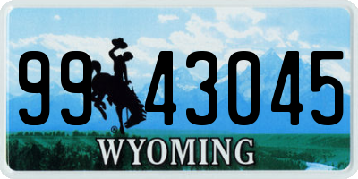 WY license plate 9943045