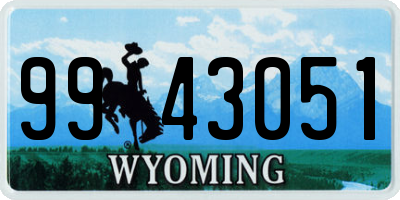 WY license plate 9943051