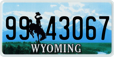 WY license plate 9943067