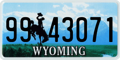 WY license plate 9943071