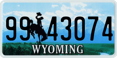 WY license plate 9943074