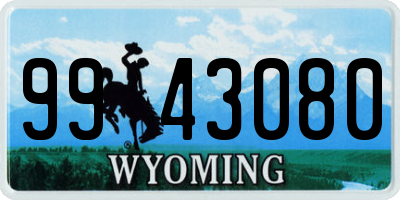 WY license plate 9943080