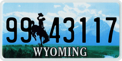 WY license plate 9943117
