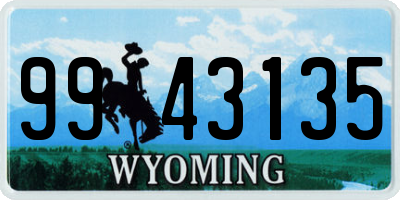 WY license plate 9943135