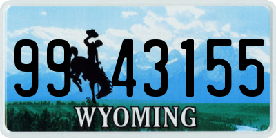 WY license plate 9943155