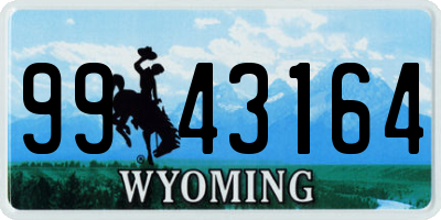 WY license plate 9943164