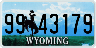 WY license plate 9943179