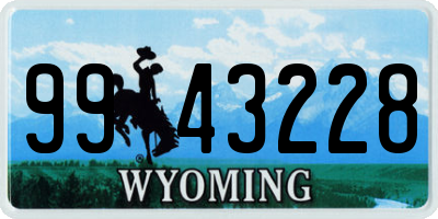 WY license plate 9943228