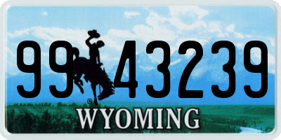 WY license plate 9943239