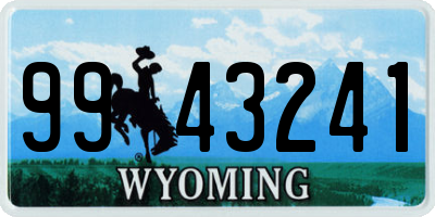 WY license plate 9943241