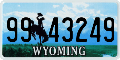 WY license plate 9943249