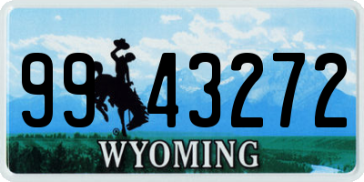 WY license plate 9943272