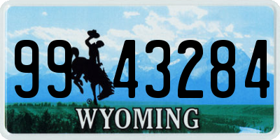 WY license plate 9943284