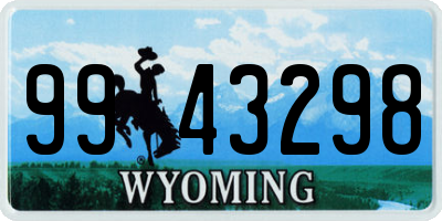 WY license plate 9943298