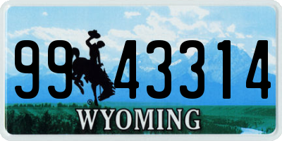 WY license plate 9943314