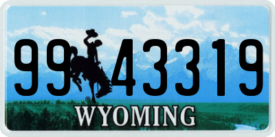 WY license plate 9943319