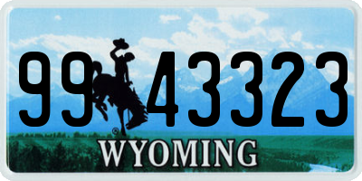 WY license plate 9943323
