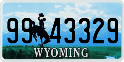 WY license plate 9943329