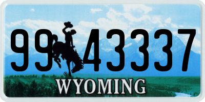 WY license plate 9943337