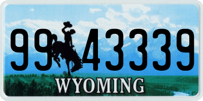 WY license plate 9943339