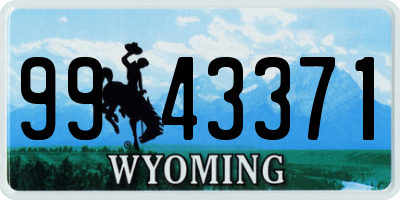 WY license plate 9943371