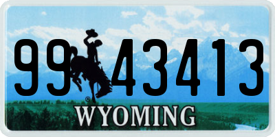 WY license plate 9943413