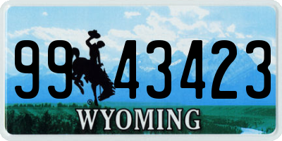 WY license plate 9943423