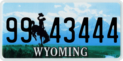WY license plate 9943444
