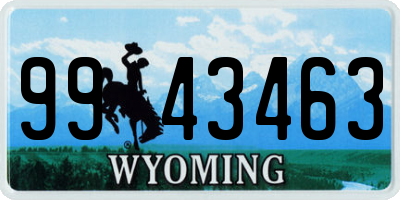 WY license plate 9943463