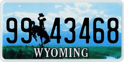 WY license plate 9943468