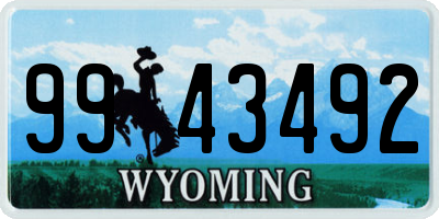 WY license plate 9943492