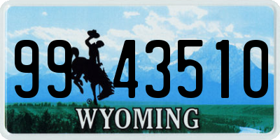 WY license plate 9943510