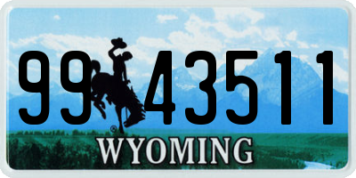 WY license plate 9943511