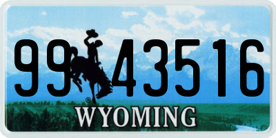 WY license plate 9943516