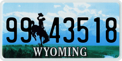 WY license plate 9943518