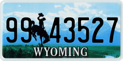 WY license plate 9943527