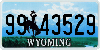 WY license plate 9943529