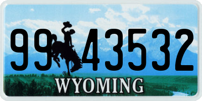 WY license plate 9943532