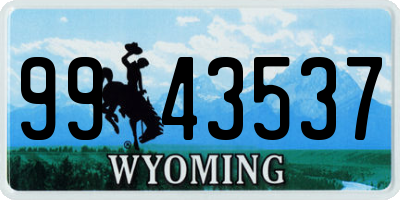 WY license plate 9943537