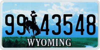 WY license plate 9943548