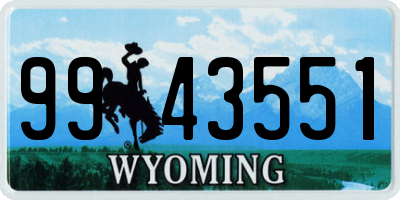 WY license plate 9943551