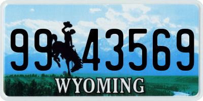 WY license plate 9943569